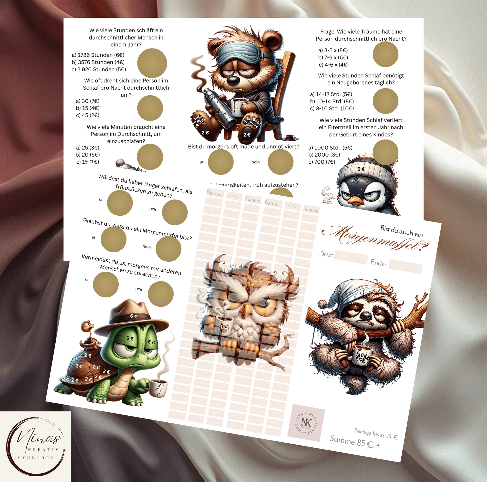 Türchen Nr. 23 I Bist du auch ein Morgenmuffel ? I A6 I 3er Klappkarte - Nina's Kreativstübchen