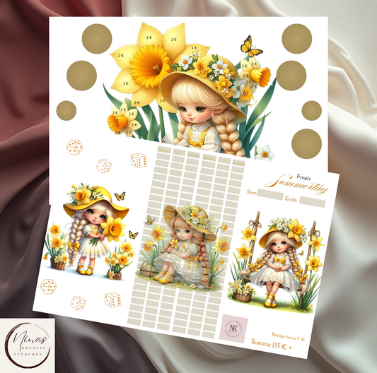 Türchen Nr. 4 I Freja's Sommertag I A6 I 3er Klappkarte - Nina's Kreativstübchen