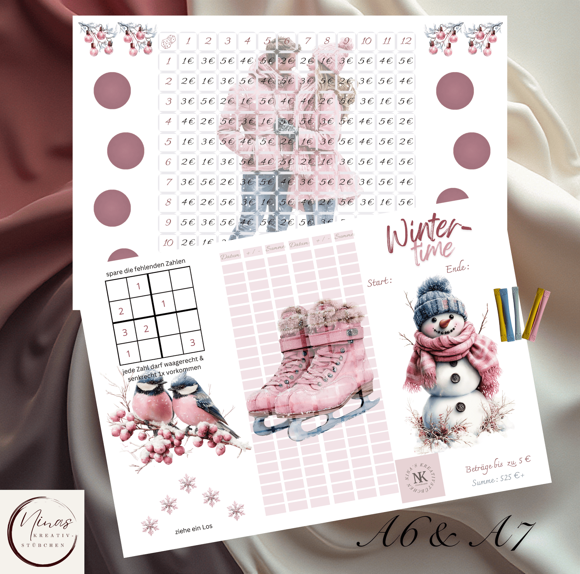 Wintertime I A6 I A7 I 3er Klappkarte - Nina's Kreativstübchen