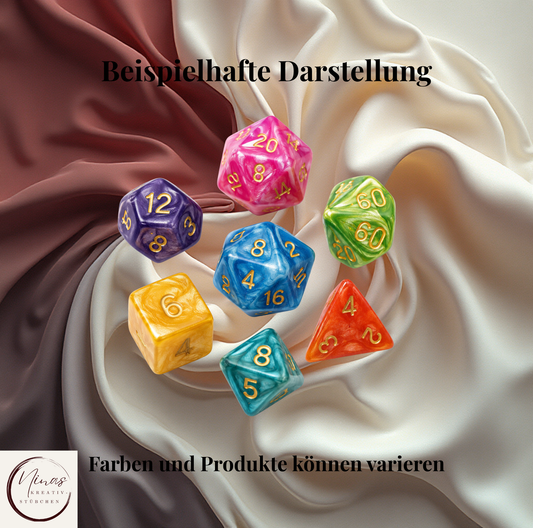 Würfelset 7teilig I A6 I Zubehör - Nina's Kreativstübchen