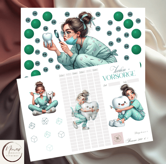 Zahnvorsorge I A6 I 3er Klappkarte - Nina's Kreativstübchen