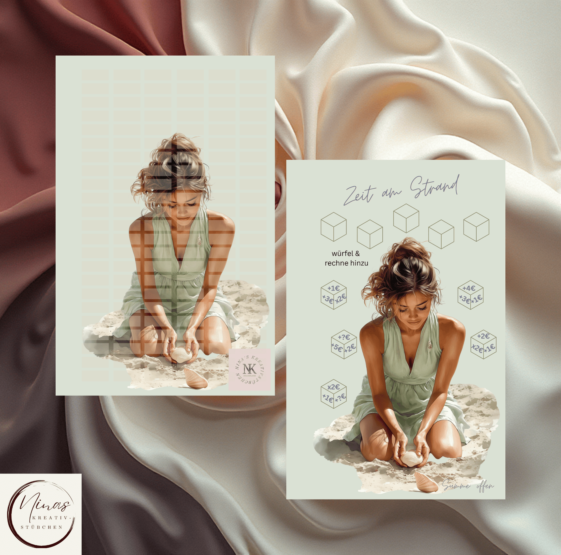 Zeit am Strand I A6 I A7 I Einheftchallenge - Nina's Kreativstübchen