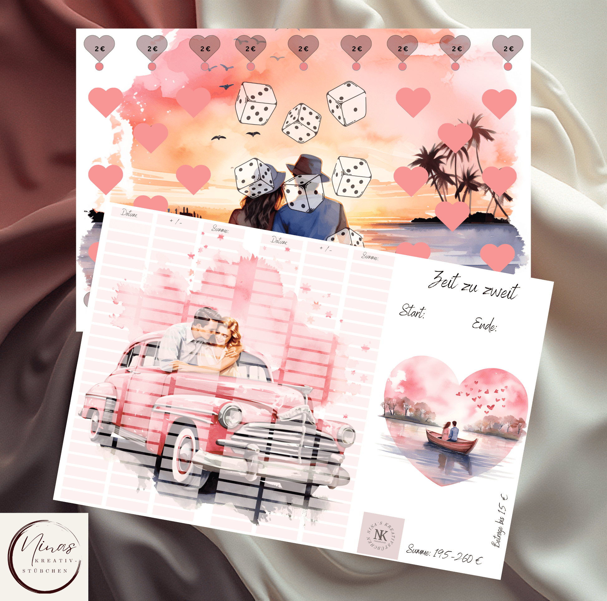 Zeit zu zweit I A6 I Ausverkauf I 3er Klappkarte - Nina's Kreativstübchen