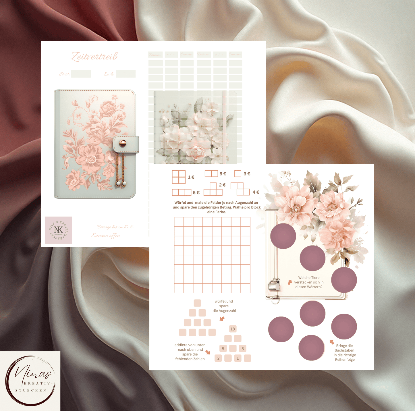 Zeitvertreib I A6 I 2er Einheftchallenge - Nina's Kreativstübchen
