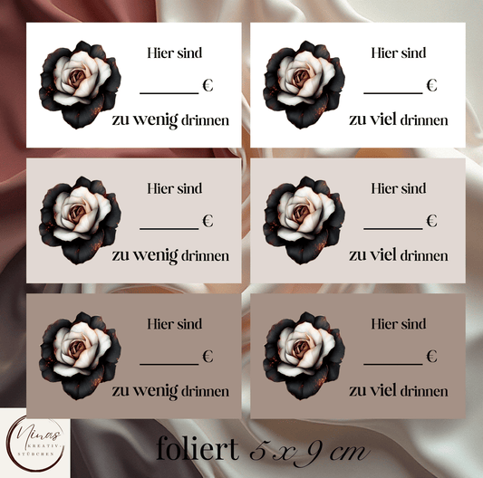 zu viel / zu wenig Karten I A6 I A7 I foliert - Nina's Kreativstübchen